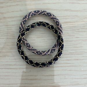 Set of Women’s Purple Beaded Bracelets